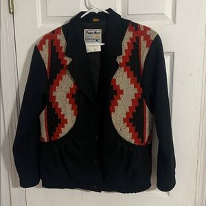 Pioneer Wear Women's Black and Red Patterned Blazer
